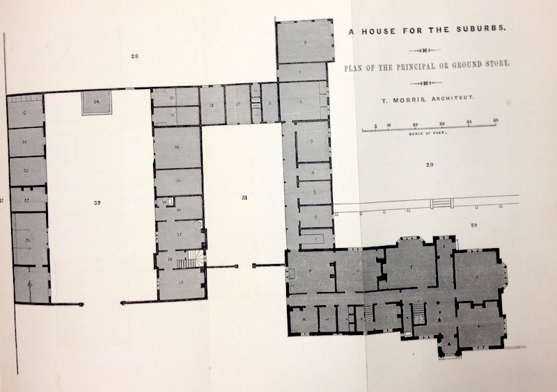 The spaces identified by letters represent the house while the numbered the places of work and farm.